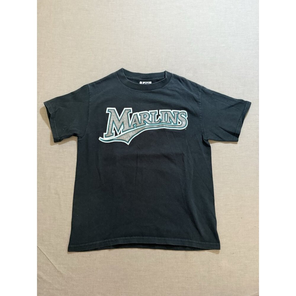 Vintage Lee Sport Florida Marlins Miguel Cabrera Boys Medium 10/12 Black Tee